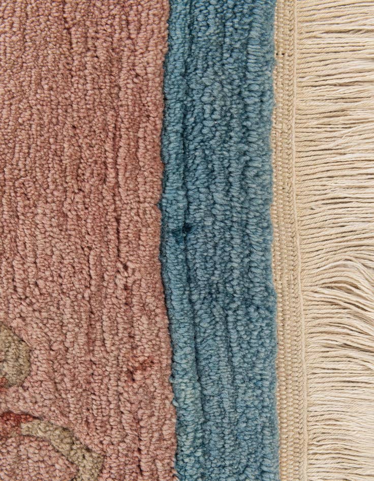 Detail image of 4' 8 x 5' 2 Hand Knotted Carved Pekin Wool Square Rug