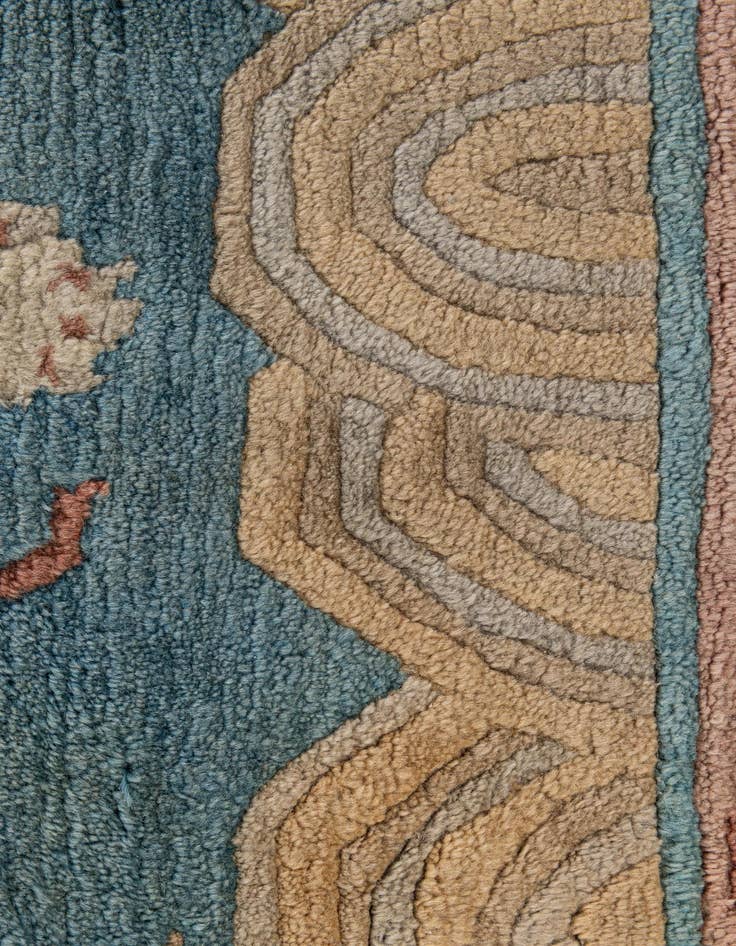 Detail image of 4' 8 x 5' 2 Hand Knotted Carved Pekin Wool Square Rug