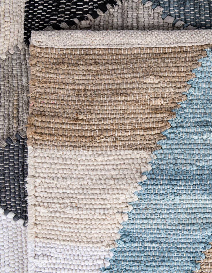 Detail image of  7' 10 x 7' 10  Hand Braided Chindi Cotton Square Rug