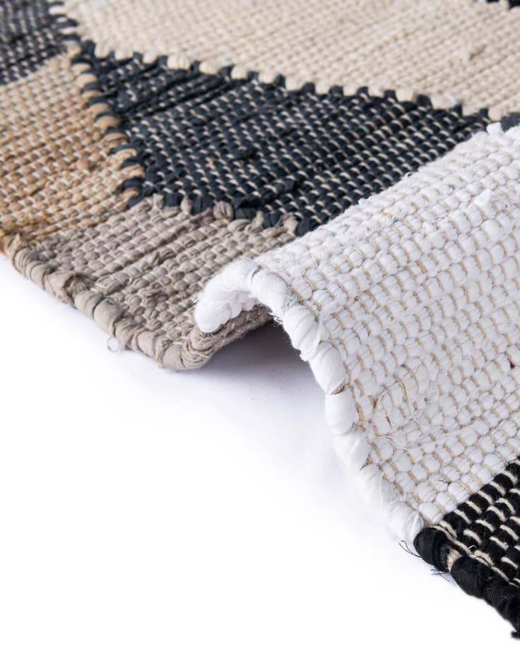 Detail image of  7' 10 x 7' 10  Hand Braided Chindi Cotton Square Rug