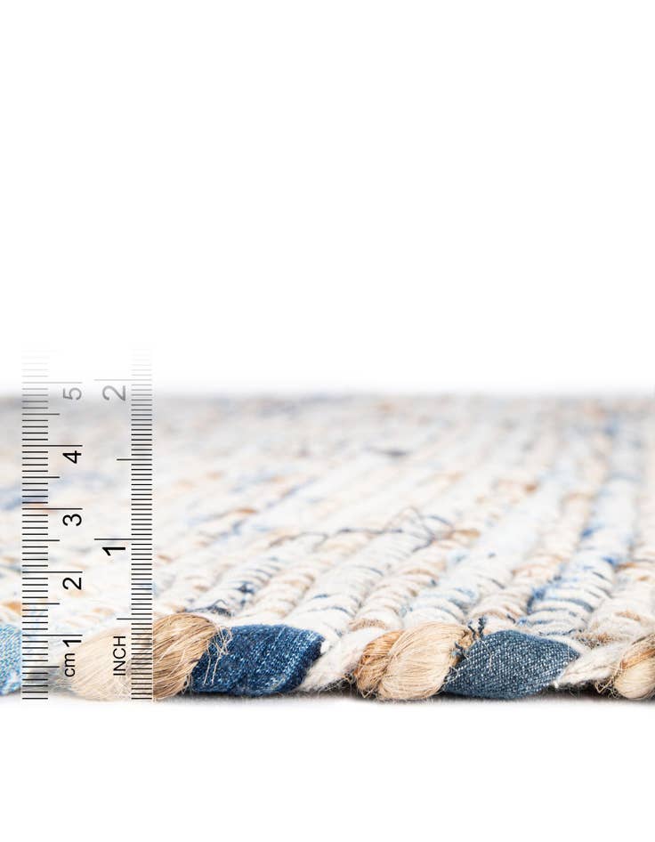 Detail image of  7' 1 x 7' 1  Hand Woven Chindi Jute Square Rug