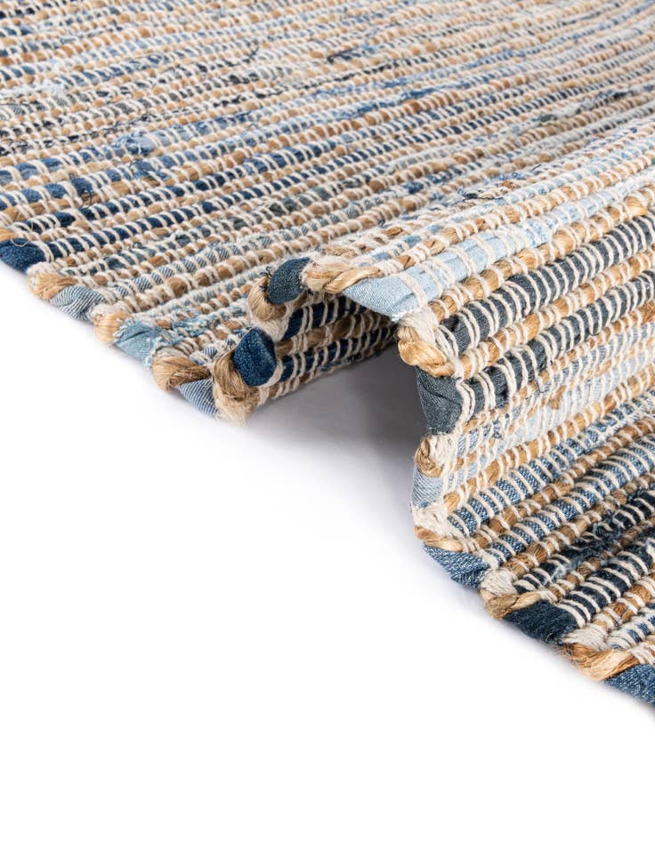 Detail image of  7' 1 x 7' 1  Hand Woven Chindi Jute Square Rug