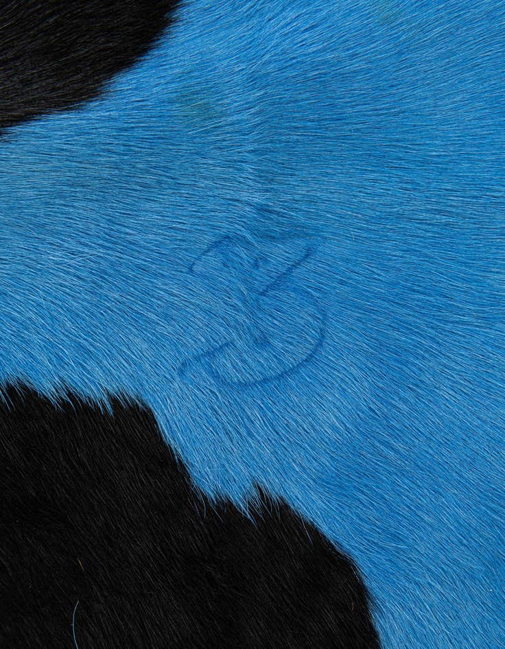 Detail image of  6' x 6' 2 Cowhide Leather Square Rug