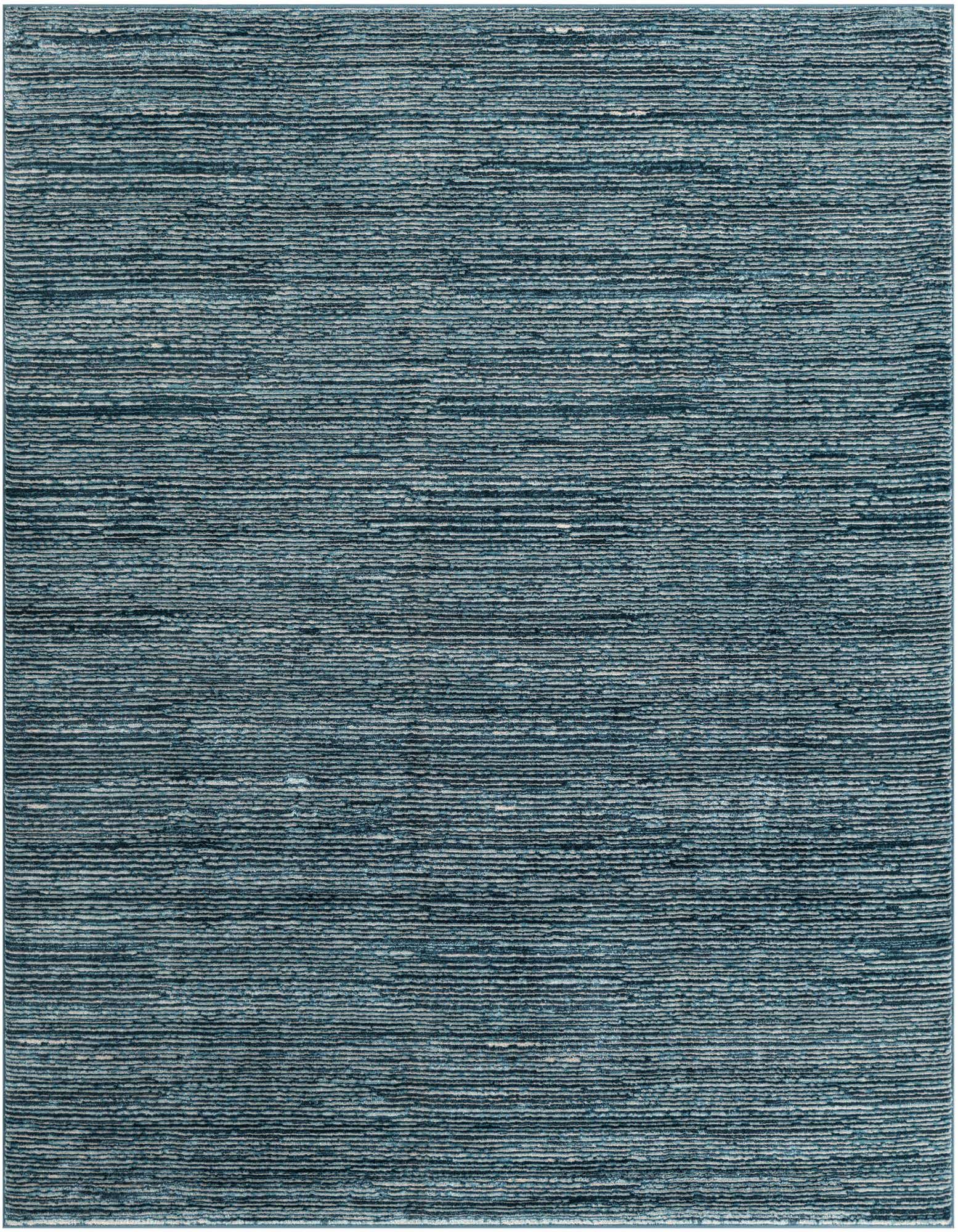 A square 7' 10 x 7' 10 Finsbury rug by Rugs.com, featuring a textured high-low pile in varying shades of blue, suitable for modern indoor spaces.
