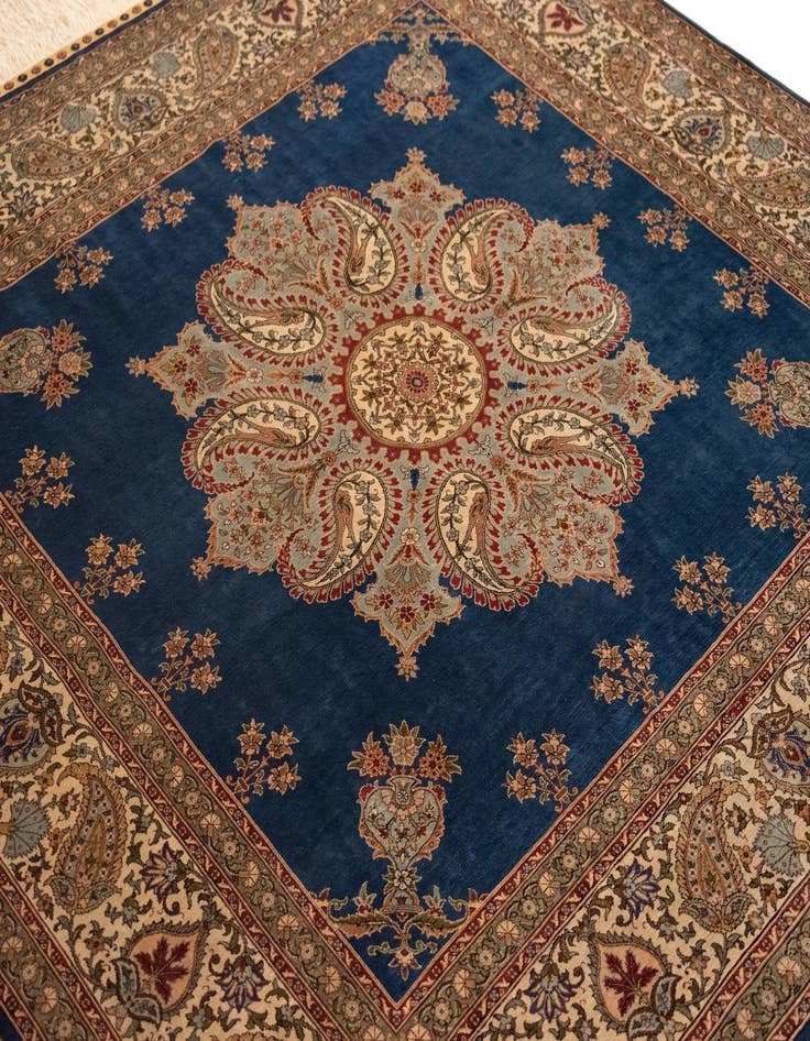 Detail image of  4' 9 x 4' 9 Hereke Silk Square Rug