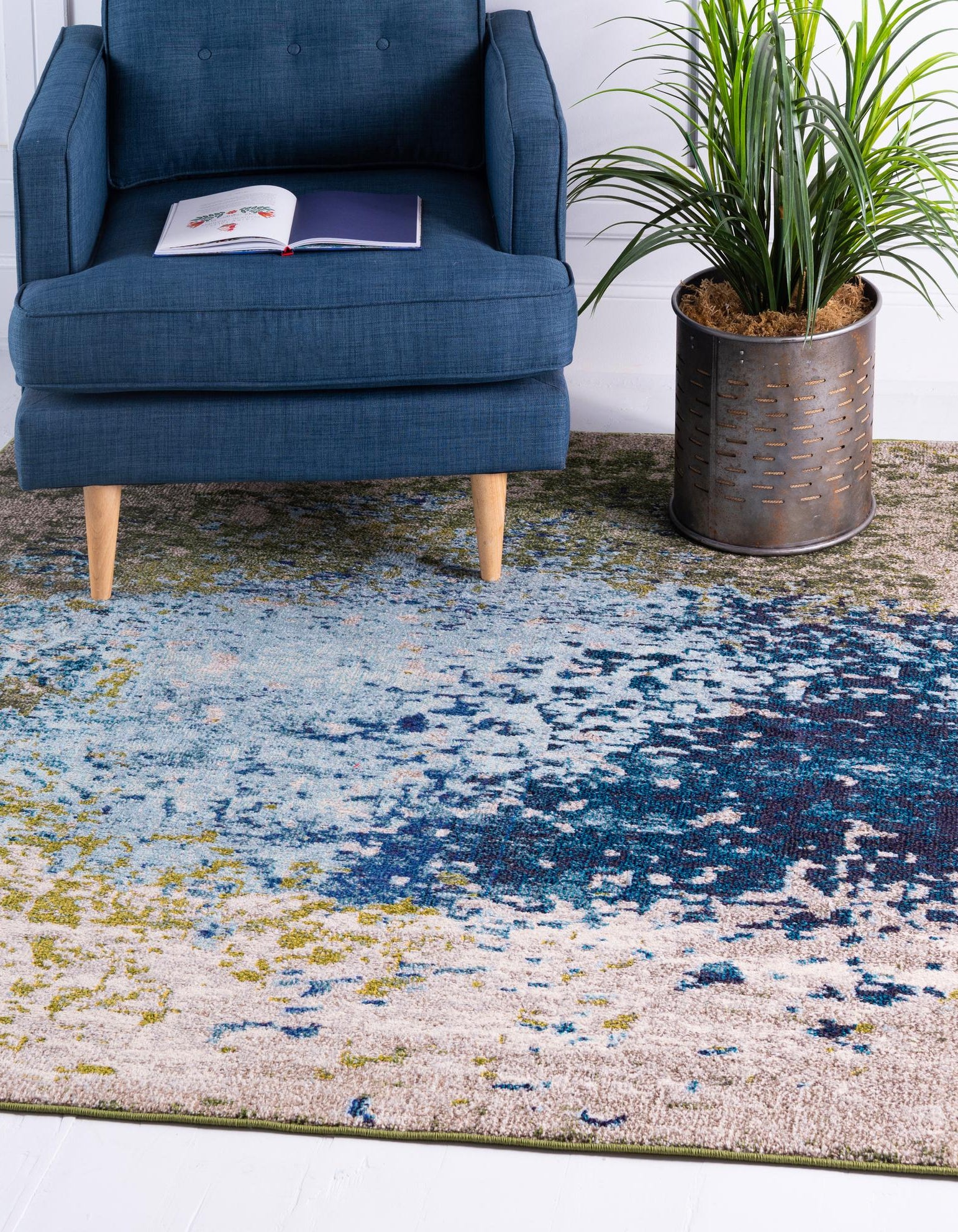 Blue 8' x 8' Hyacinth Square Rug | Rugs.com