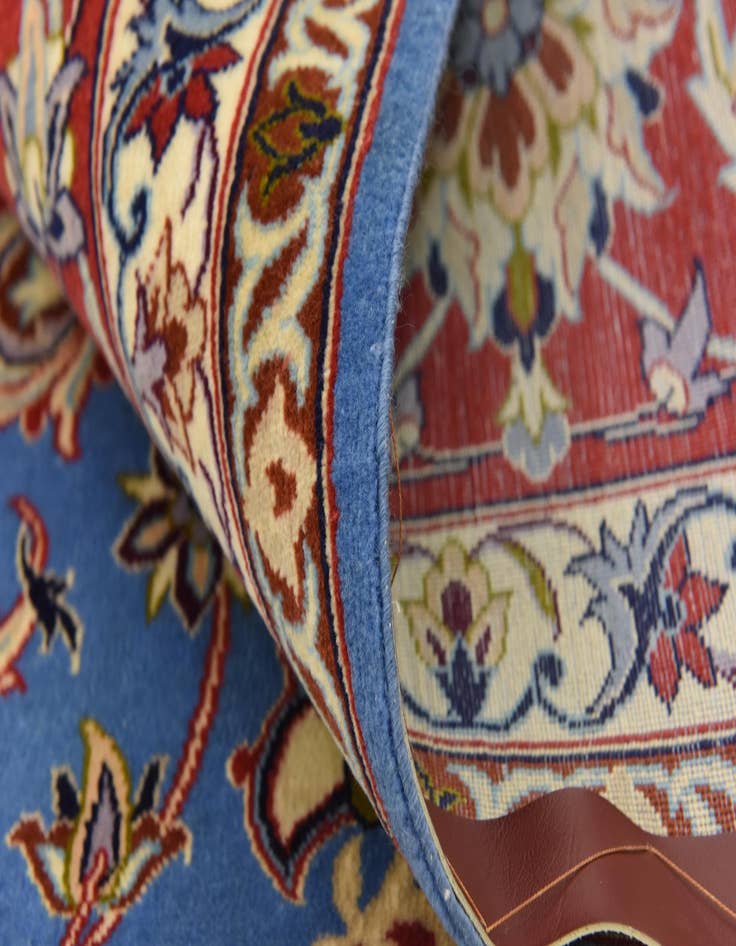 Detail image of  6' 8 x 6' 9  Hand Knotted Isfahan Persian Square Rug