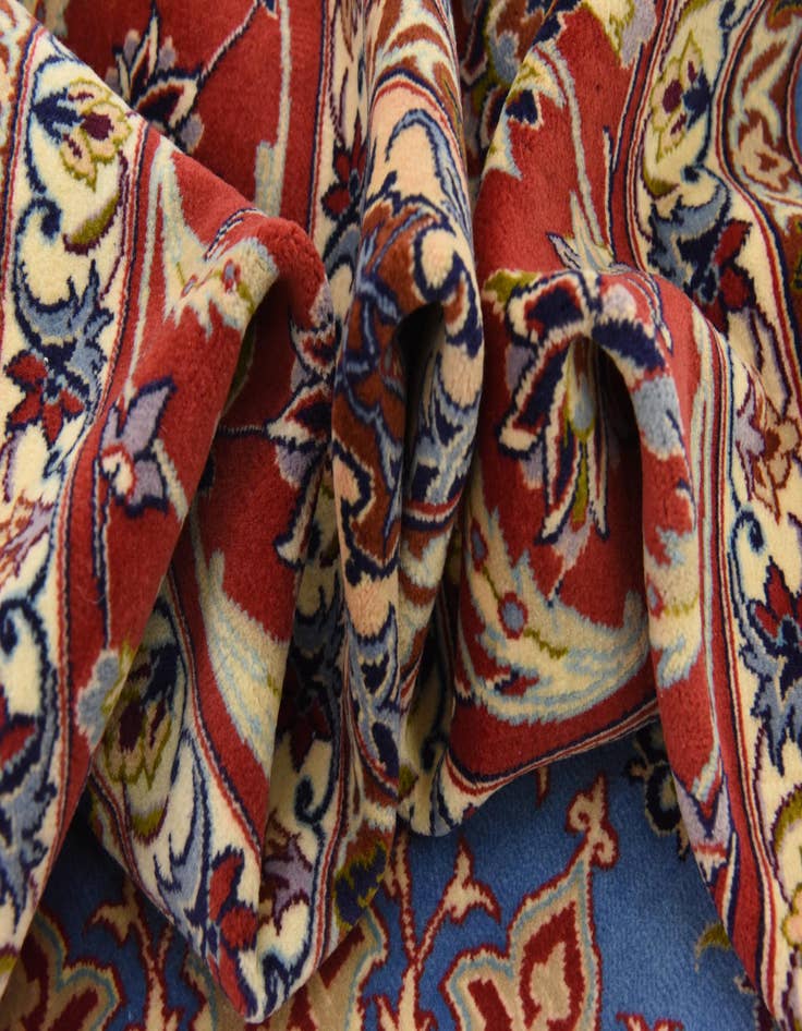 Detail image of  6' 8 x 6' 9  Hand Knotted Isfahan Persian Square Rug