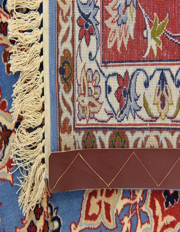 Detail image of  6' 8 x 6' 9  Hand Knotted Isfahan Persian Square Rug