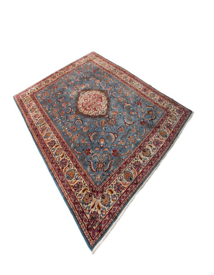 Detail image of  9' 9 x 10' 5  Hand Knotted Kashan Persian Wool Square Rug