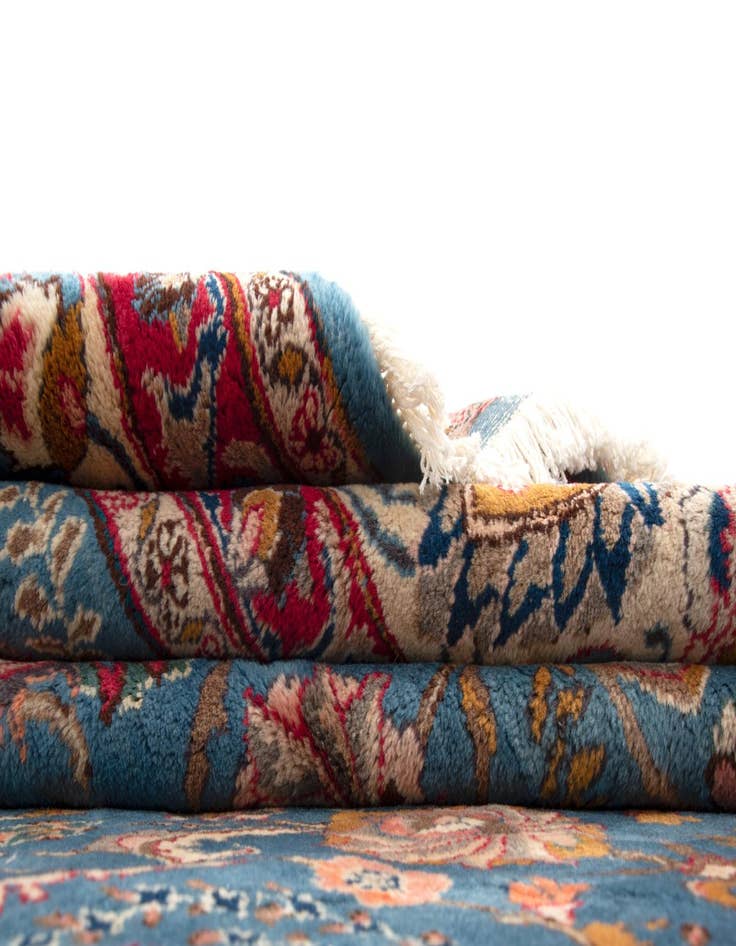 Detail image of  9' 9 x 10' 5  Hand Knotted Kashan Persian Wool Square Rug