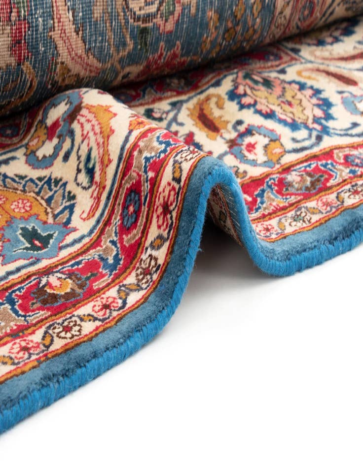 Detail image of  9' 9 x 10' 5  Hand Knotted Kashan Persian Wool Square Rug