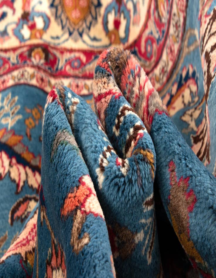 Detail image of  9' 9 x 10' 5  Hand Knotted Kashan Persian Wool Square Rug