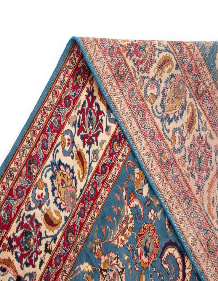 Detail image of  9' 9 x 10' 5  Hand Knotted Kashan Persian Wool Square Rug