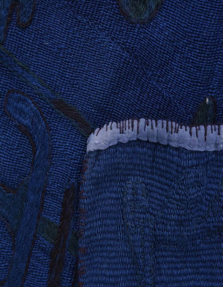 Detail image of  5' 6 x 6' 6  Hand Woven Kilim Suzani Wool Square Rug