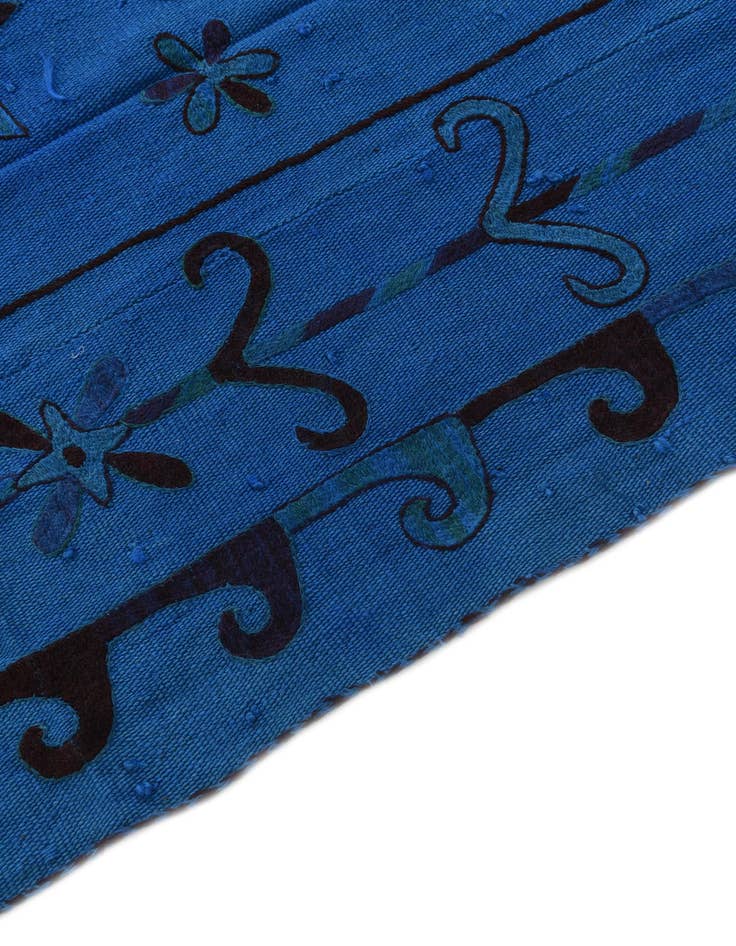 Detail image of  6' x 7' 3  Hand Woven Kilim Suzani Wool Square Rug