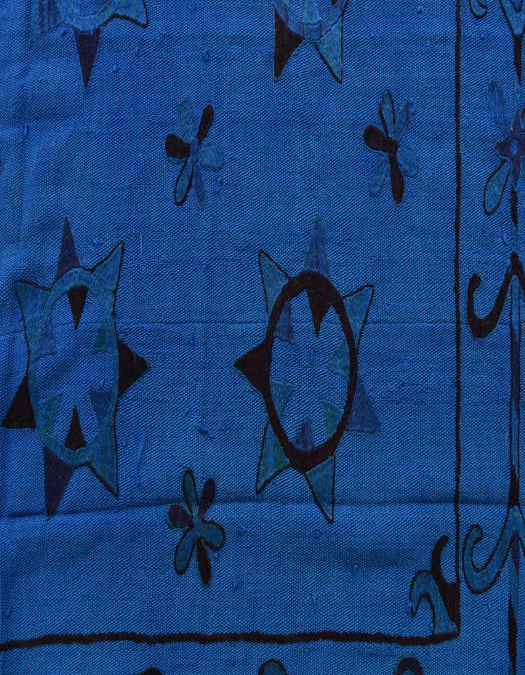 Detail image of  6' x 7' 3  Hand Woven Kilim Suzani Wool Square Rug