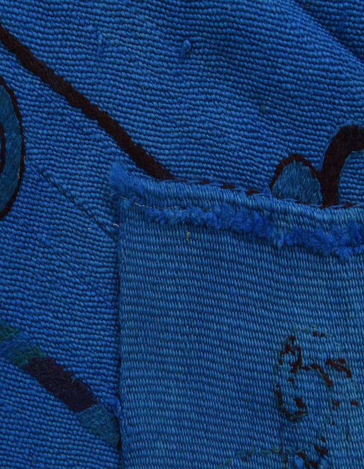 Detail image of  6' x 7' 3  Hand Woven Kilim Suzani Wool Square Rug