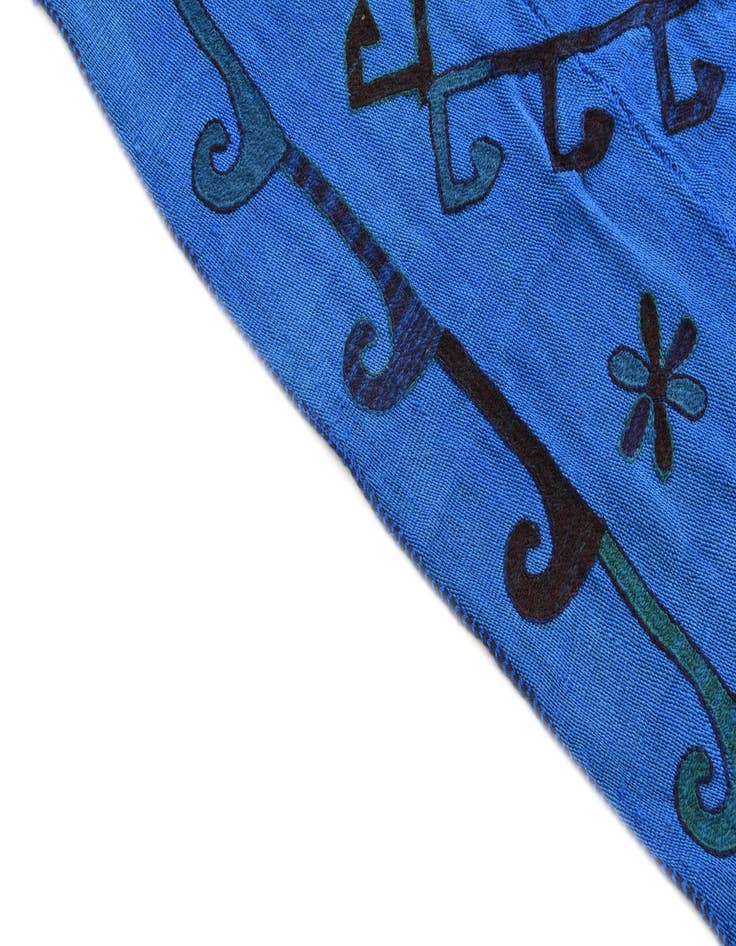 Detail image of  6' x 6' 9  Hand Woven Kilim Suzani Wool Square Rug