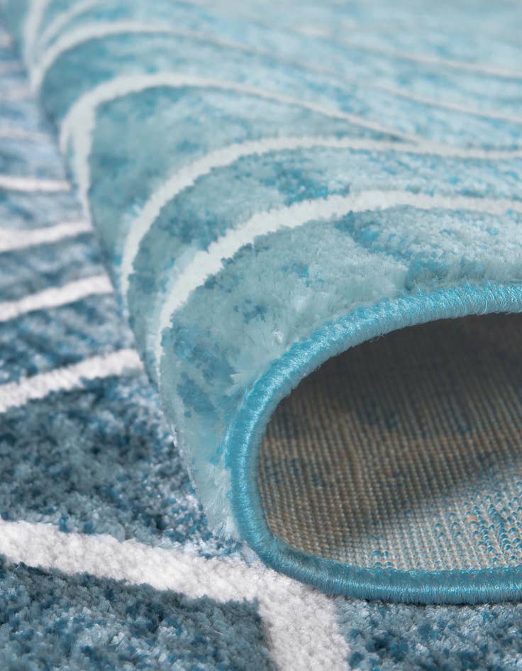 Detail image of  5' 3 x 5' 3 Lattice Trellis Square Rug