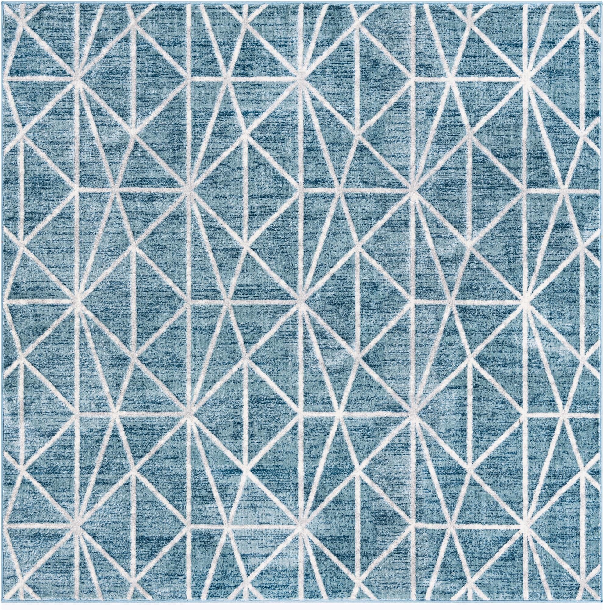  7' x 7' Lattice Trellis Square Rug