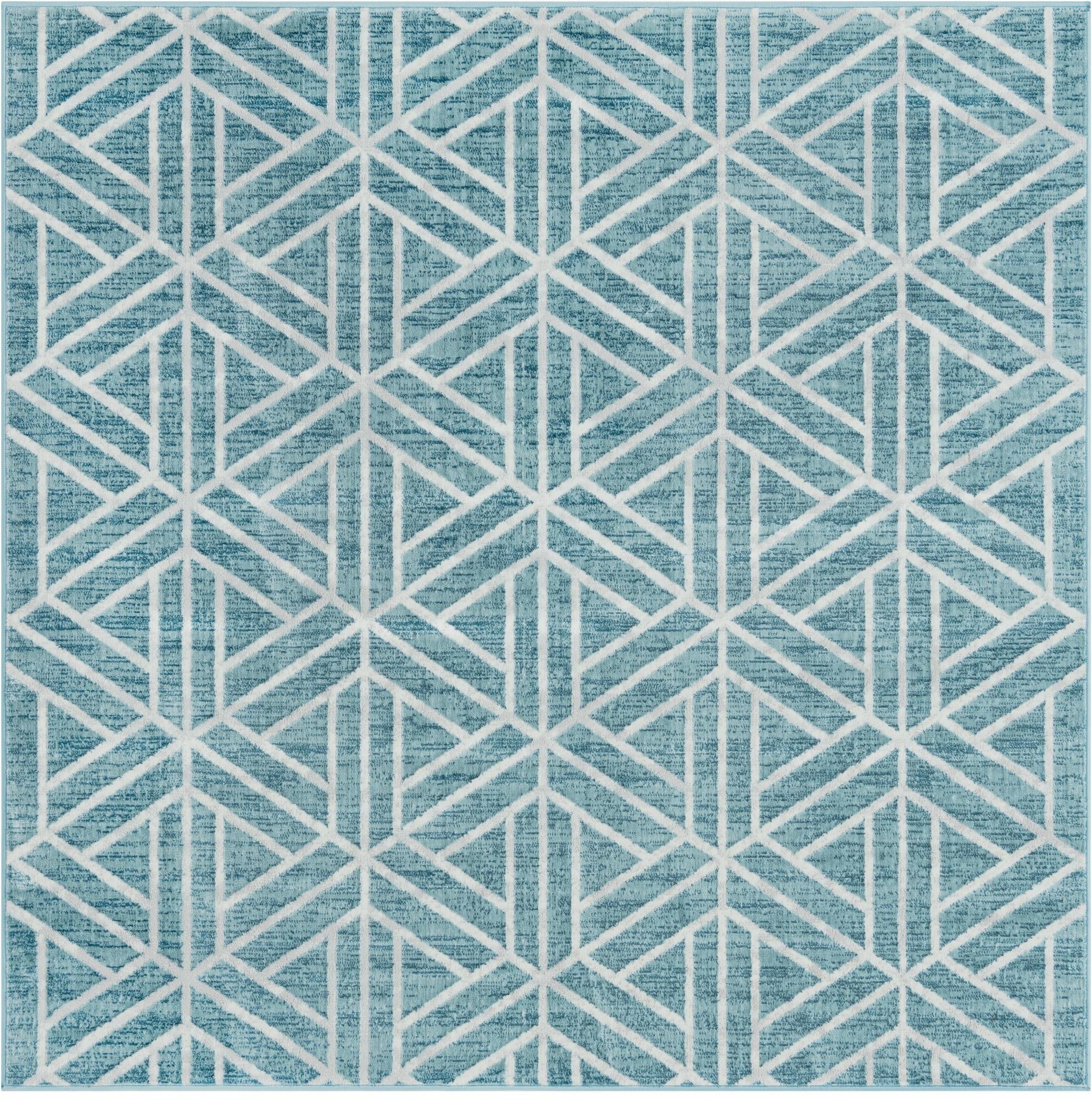  7' x 7' Lattice Trellis Square Rug