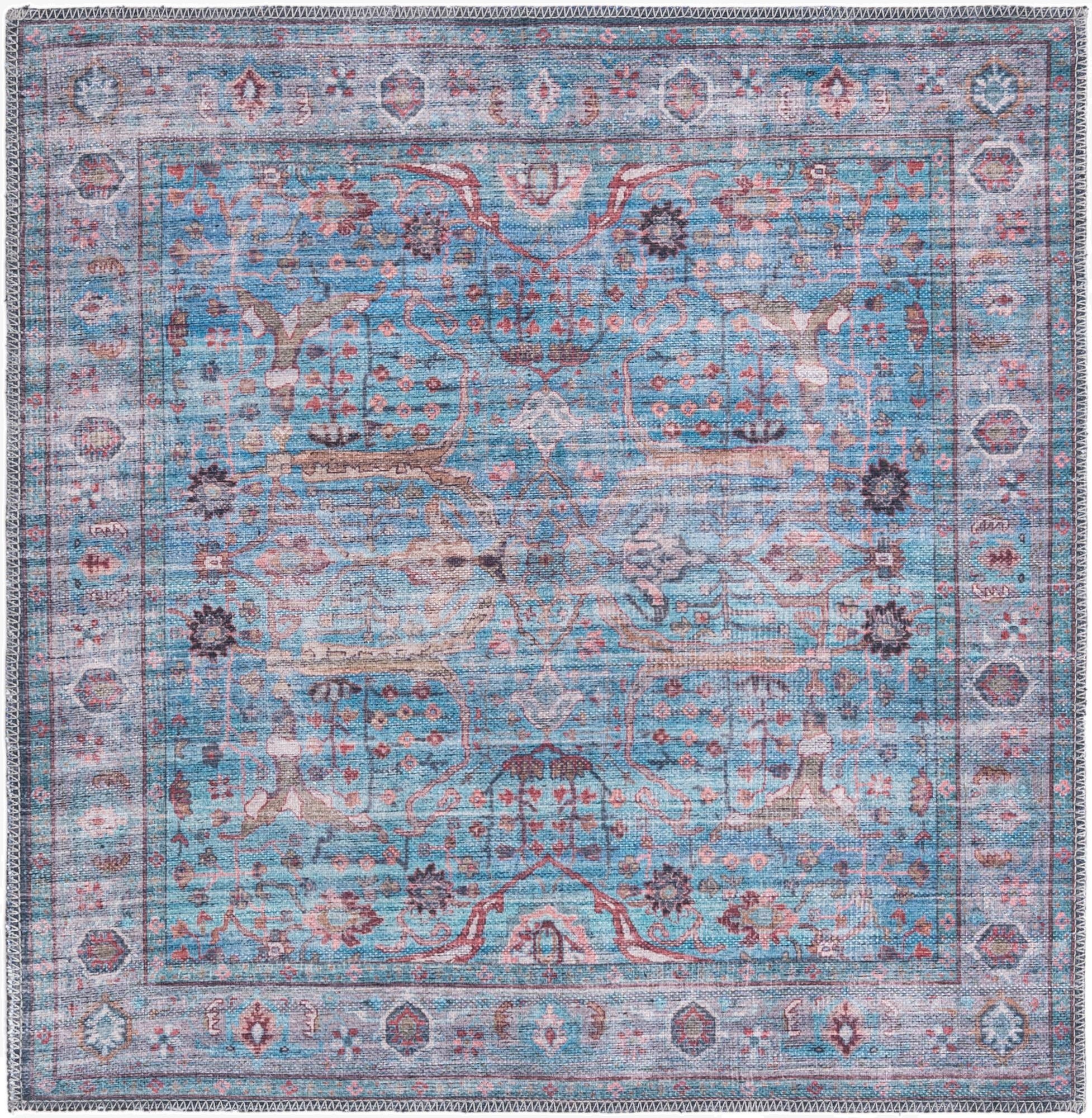  3' 3 x 3' 3  Washable Maahru Square Rug