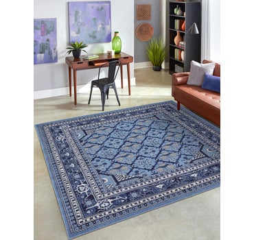 Blue 7' 10 x 7' 10 Celeste Miranda Square Rug | Rugs.com