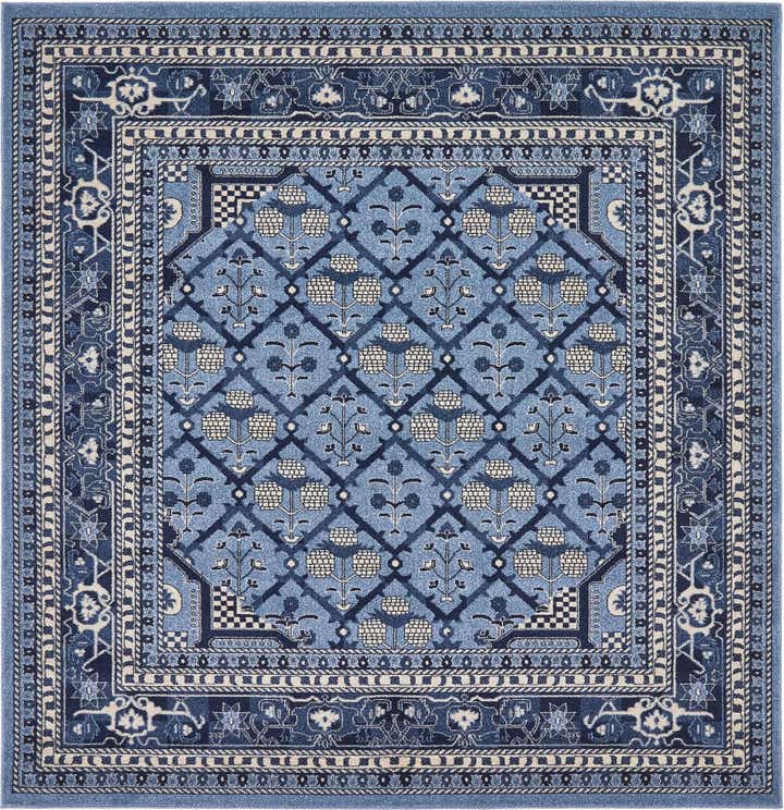Blue 7' 10 x 7' 10 Celeste Miranda Square Rug | Rugs.com