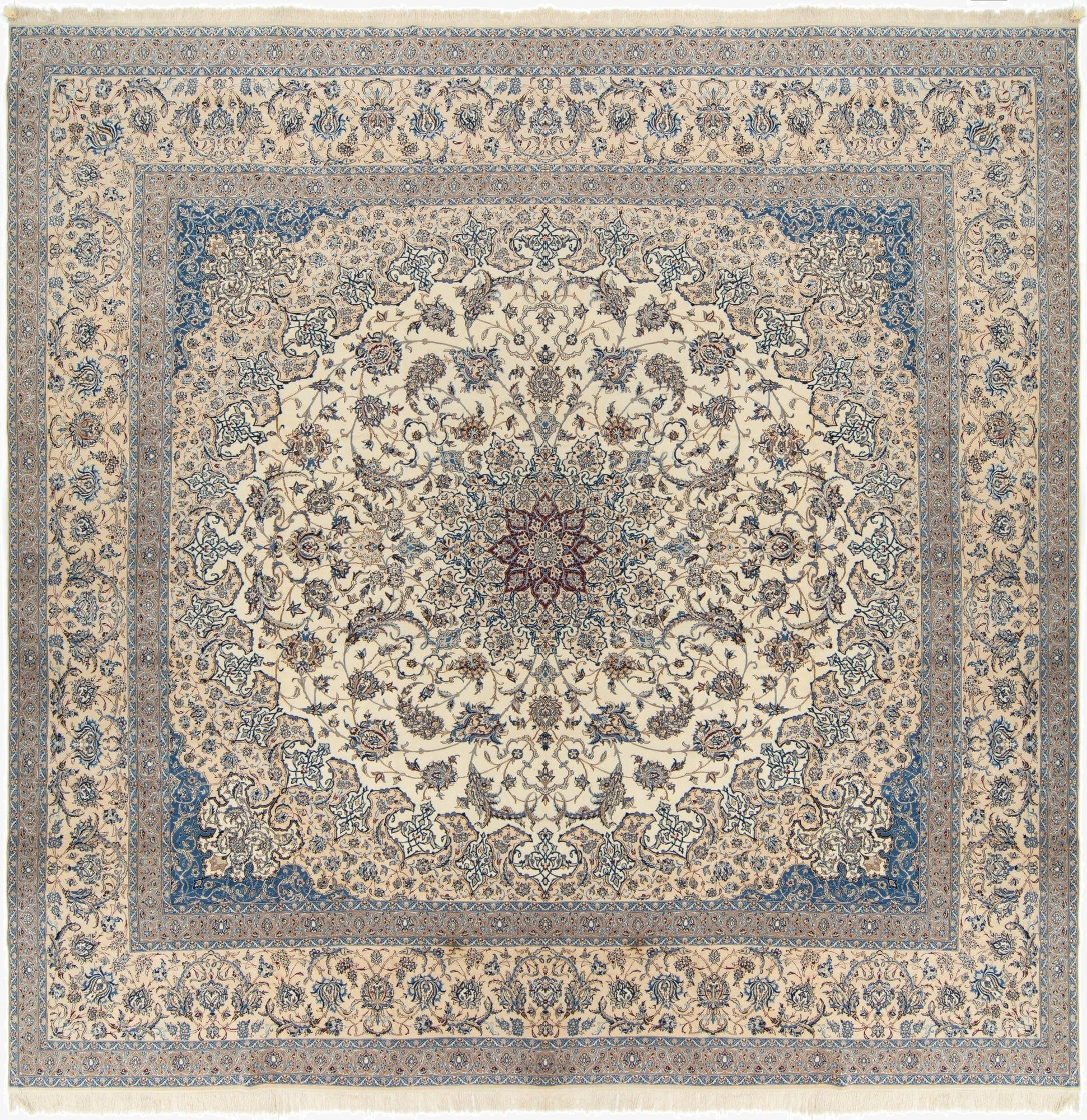  16' 5 x 16' 6  Hand Knotted Nain Persian Square Rug