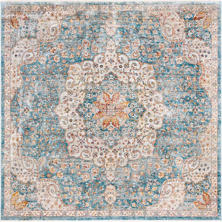 Blue 8' x 8' Newport Square Rug | Rugs.com