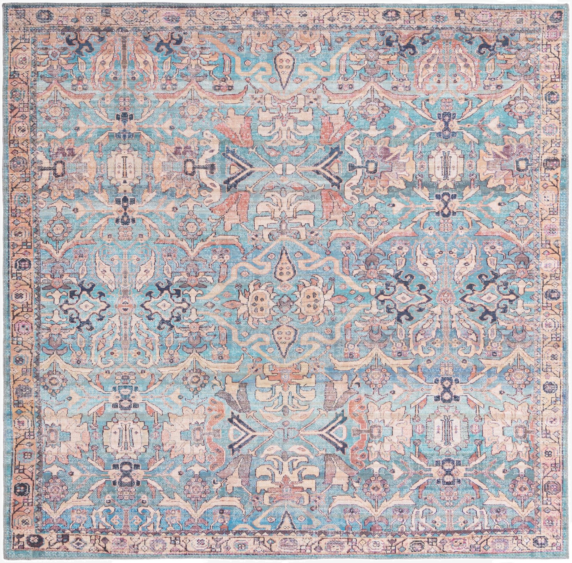  7' 10 x 7' 10  Washable Nostalgia Square Rug