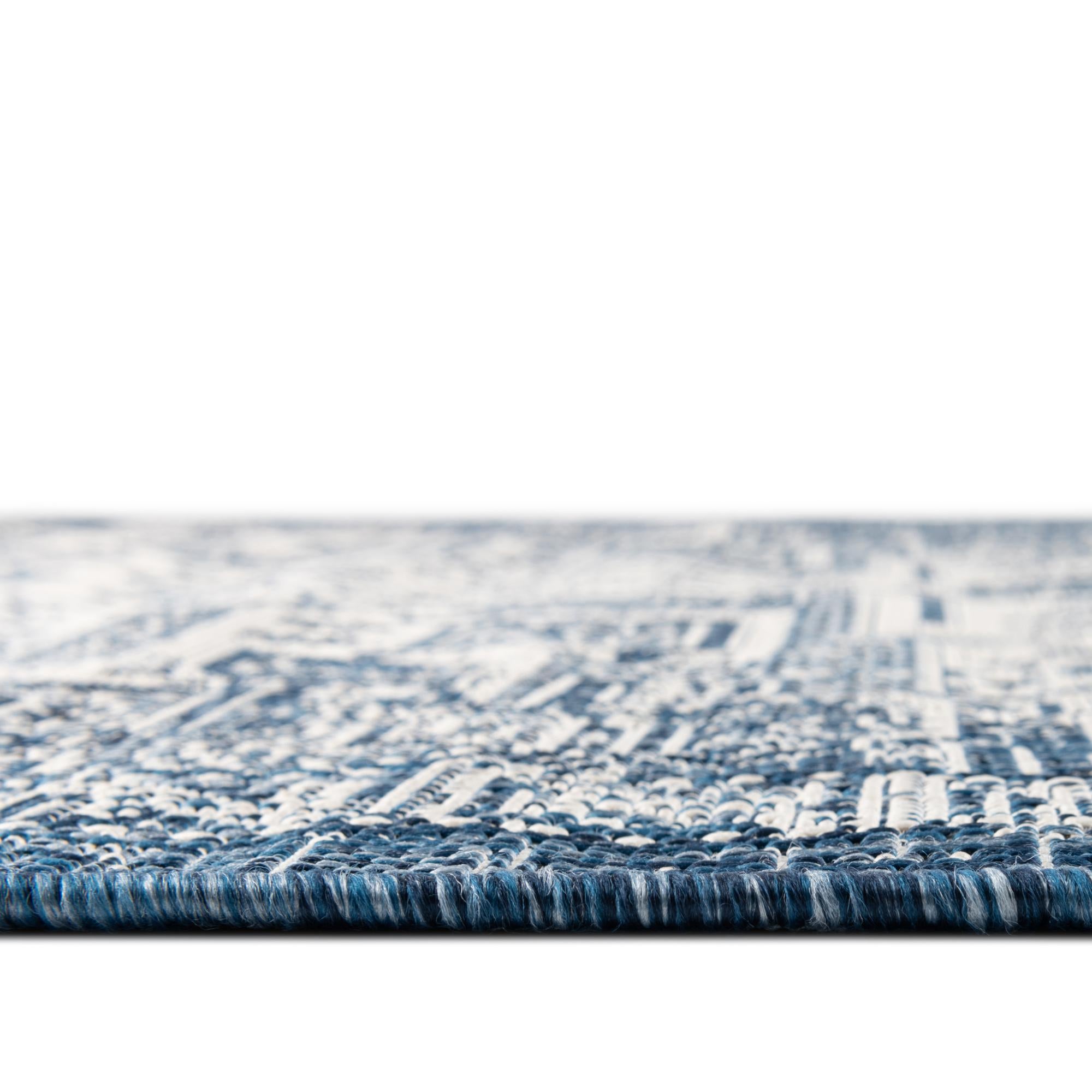 Blue 10' x 10' Aztec Indoor / Outdoor Square Rug | Rugs.com