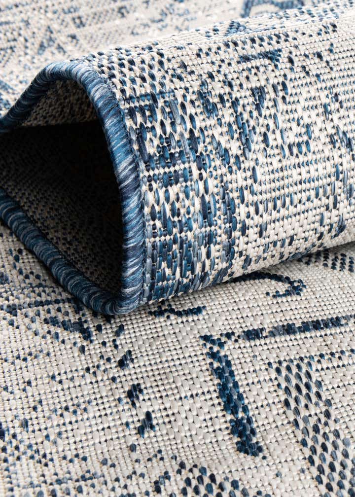 Blue 5' 3 x 5' 3 Washable Aztec Indoor / Outdoor Square Rug | Rugs.com