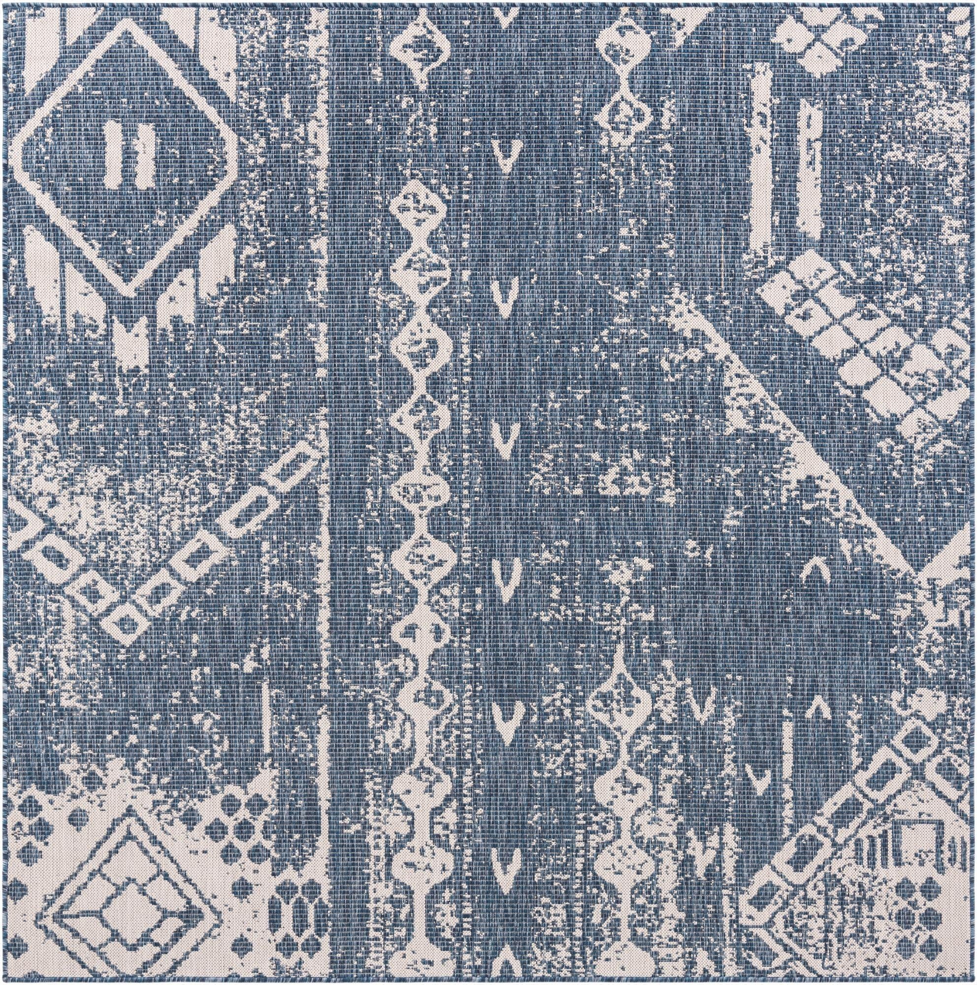  5' 3 x 5' 3  Washable Bohemian Indoor / Outdoor Square Rug