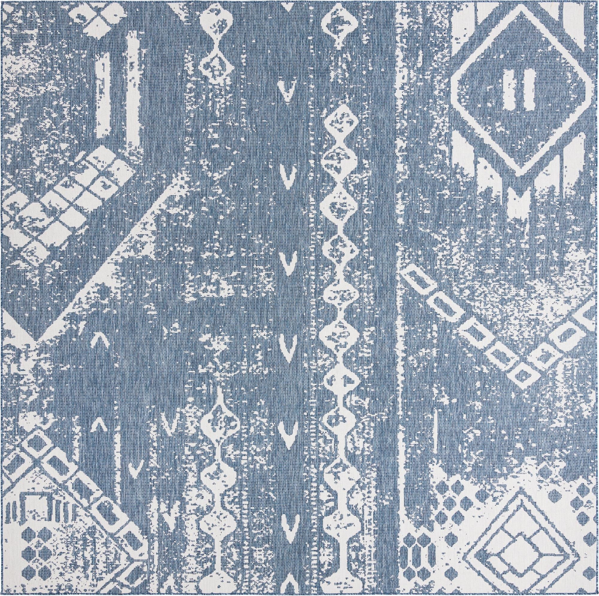  13' x 13'  Washable Bohemian Indoor / Outdoor Square Rug