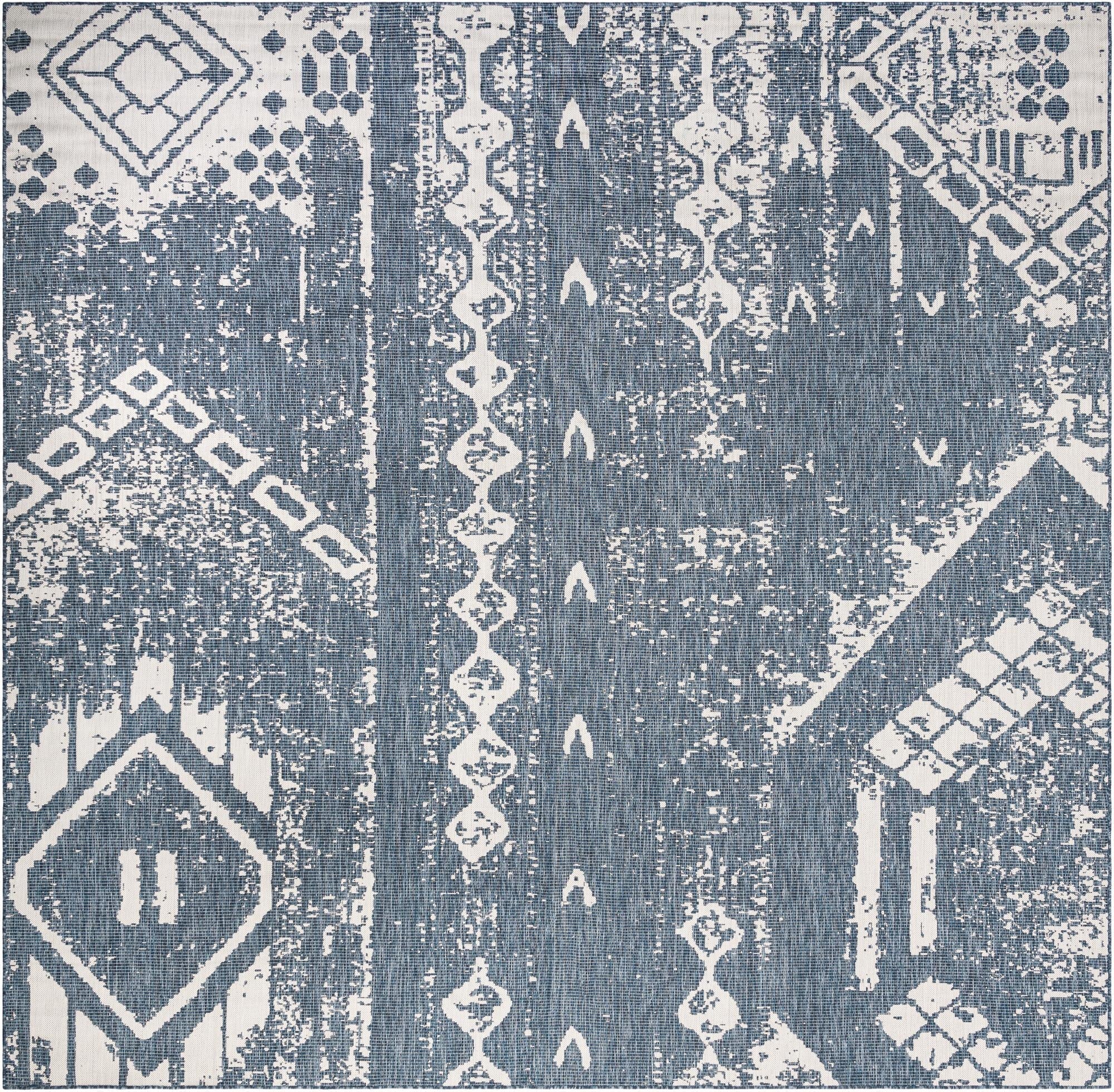  12' x 12'  Washable Bohemian Indoor / Outdoor Square Rug