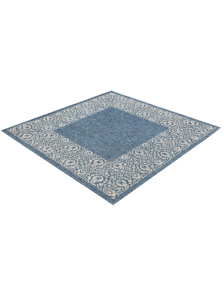 Detail image of  5' 3 x 5' 3  Washable Border Indoor / Outdoor Square Rug
