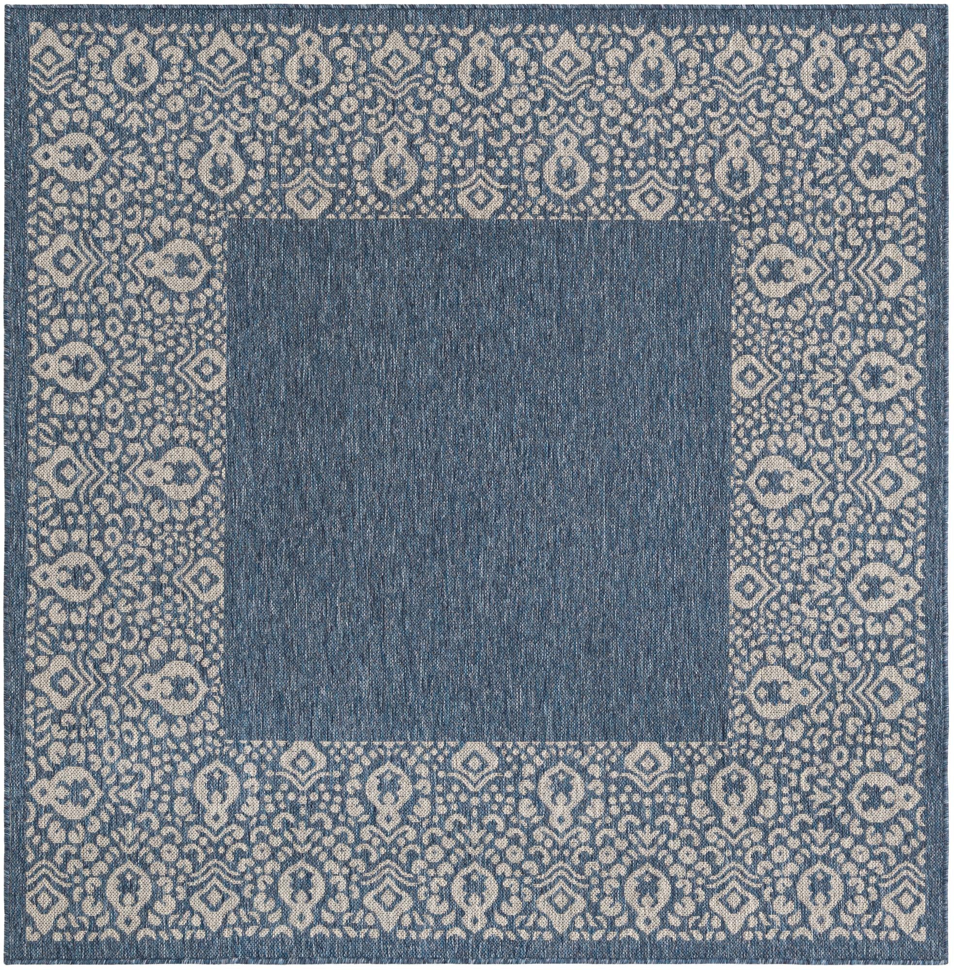  6' x 6'  Washable Border Indoor / Outdoor Square Rug