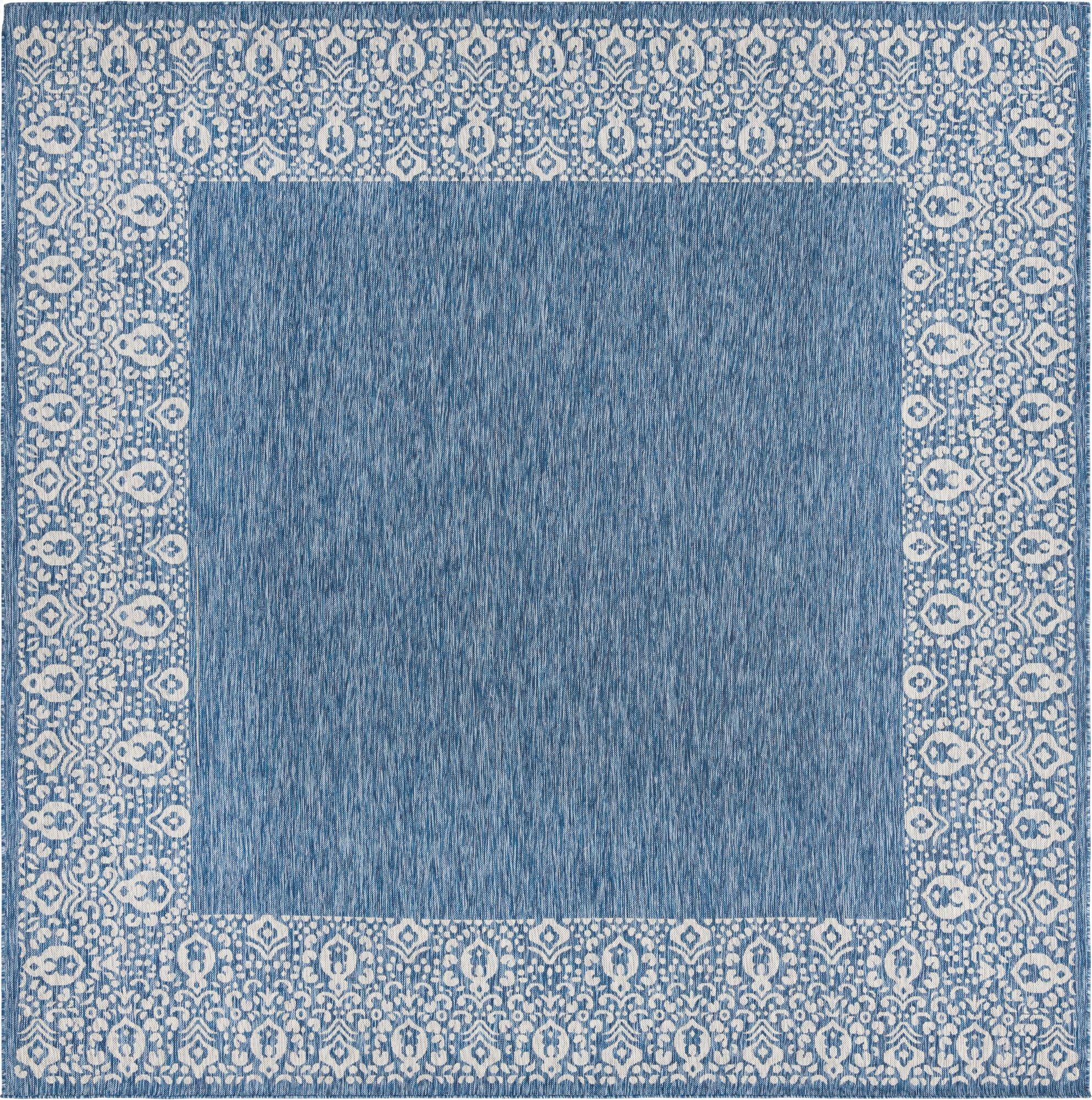  10' 8 x 10' 8  Washable Border Indoor / Outdoor Square Rug