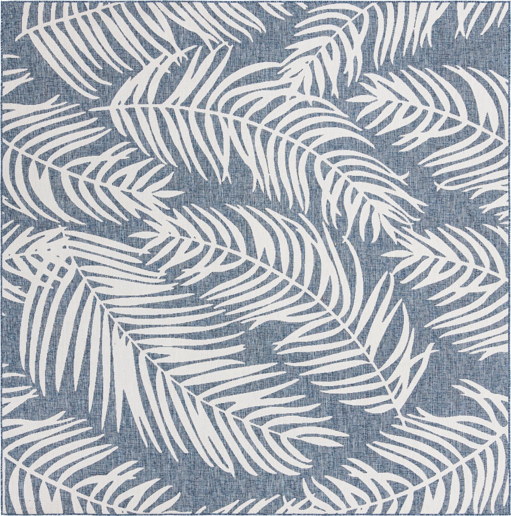 Primary image  10' 8 x 10' 8  Washable Botanical Indoor / Outdoor Square Rug