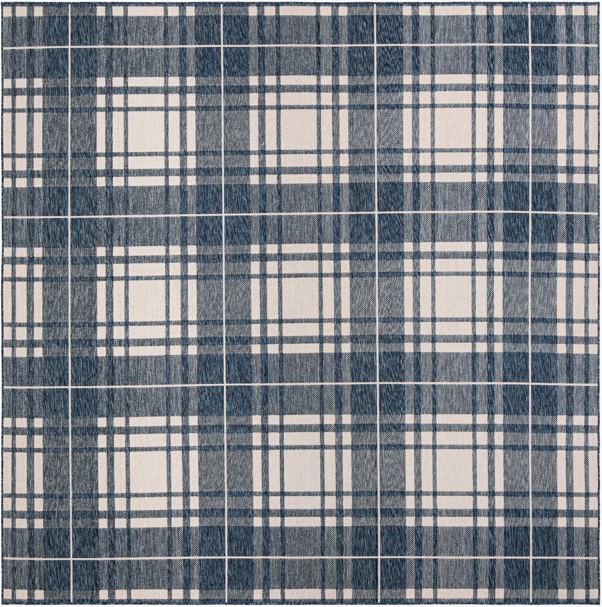  10' x 10'  Washable Checkered Indoor / Outdoor Square Rug