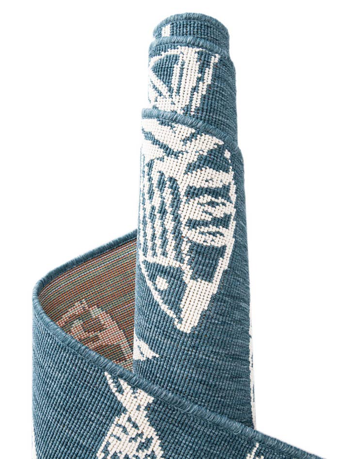 Detail image of  7' 10 x 7' 10  Washable Coastal Indoor / Outdoor Square Rug