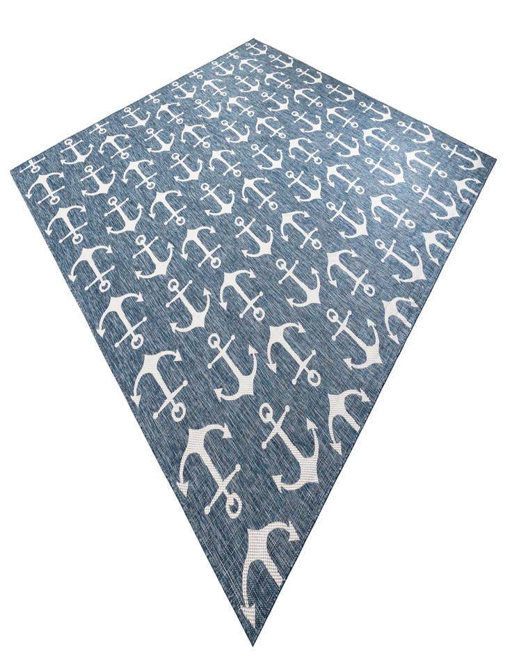 Detail image of  12' x 12'  Washable Coastal Indoor / Outdoor Square Rug