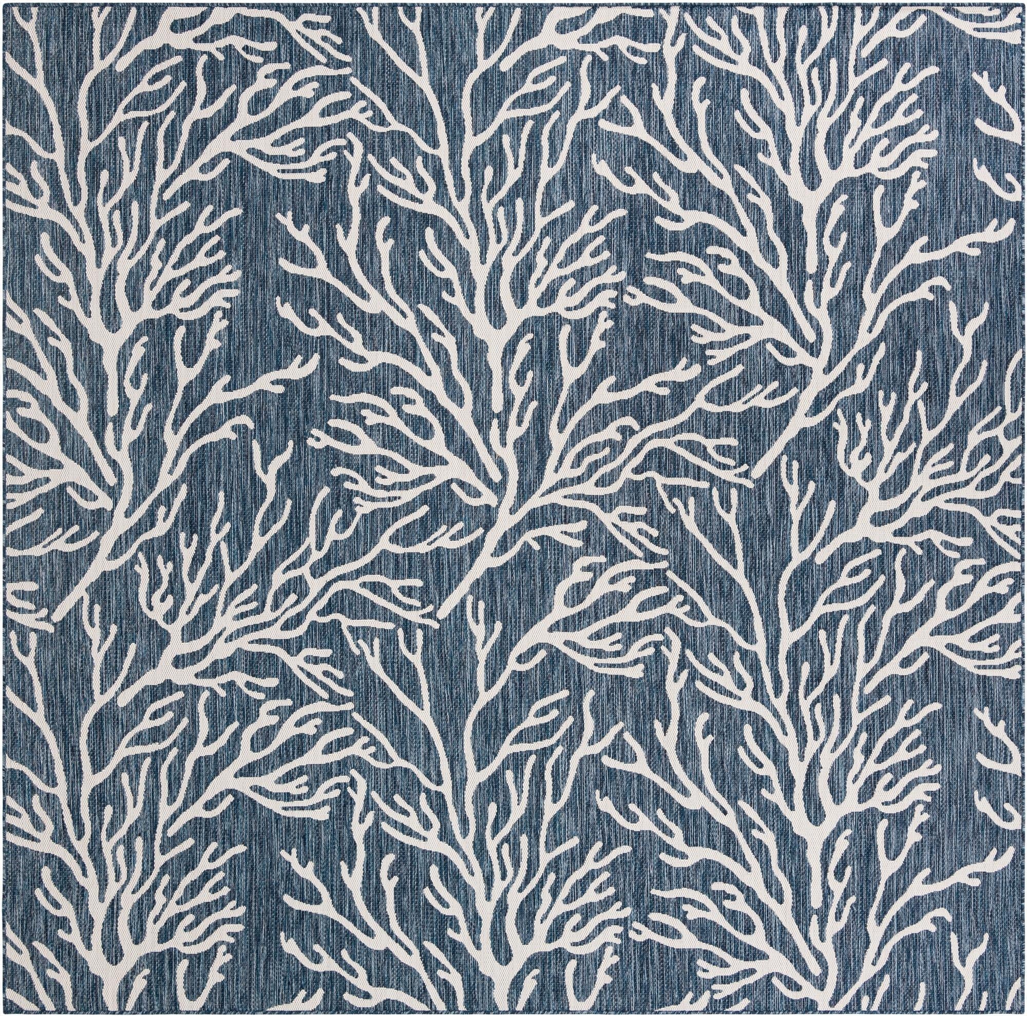  10' x 10'  Washable Coastal Indoor / Outdoor Square Rug