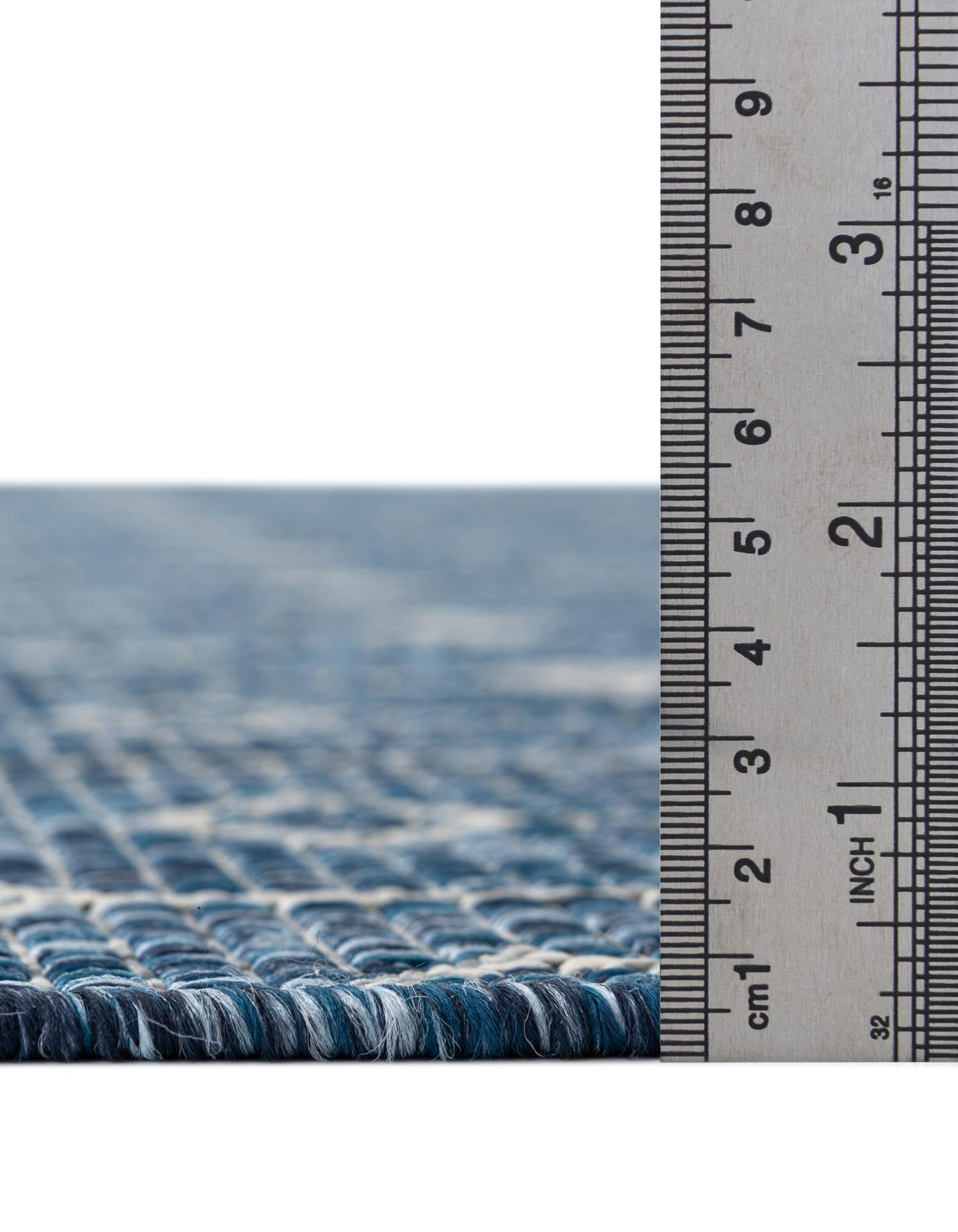 Blue 6' x 6' Lattice Indoor / Outdoor Square Rug | Rugs.com