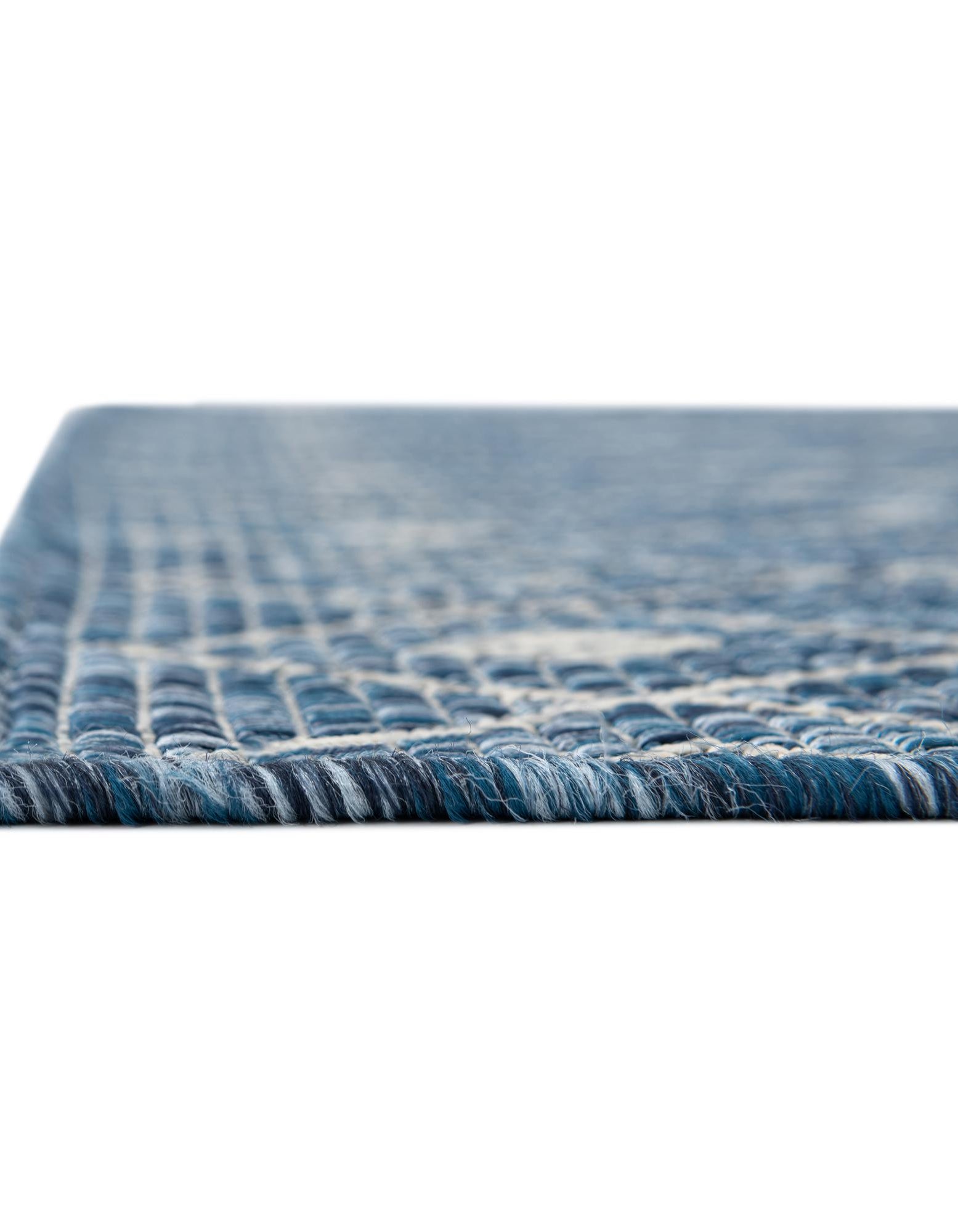 Blue 6' x 6' Lattice Indoor / Outdoor Square Rug | Rugs.com