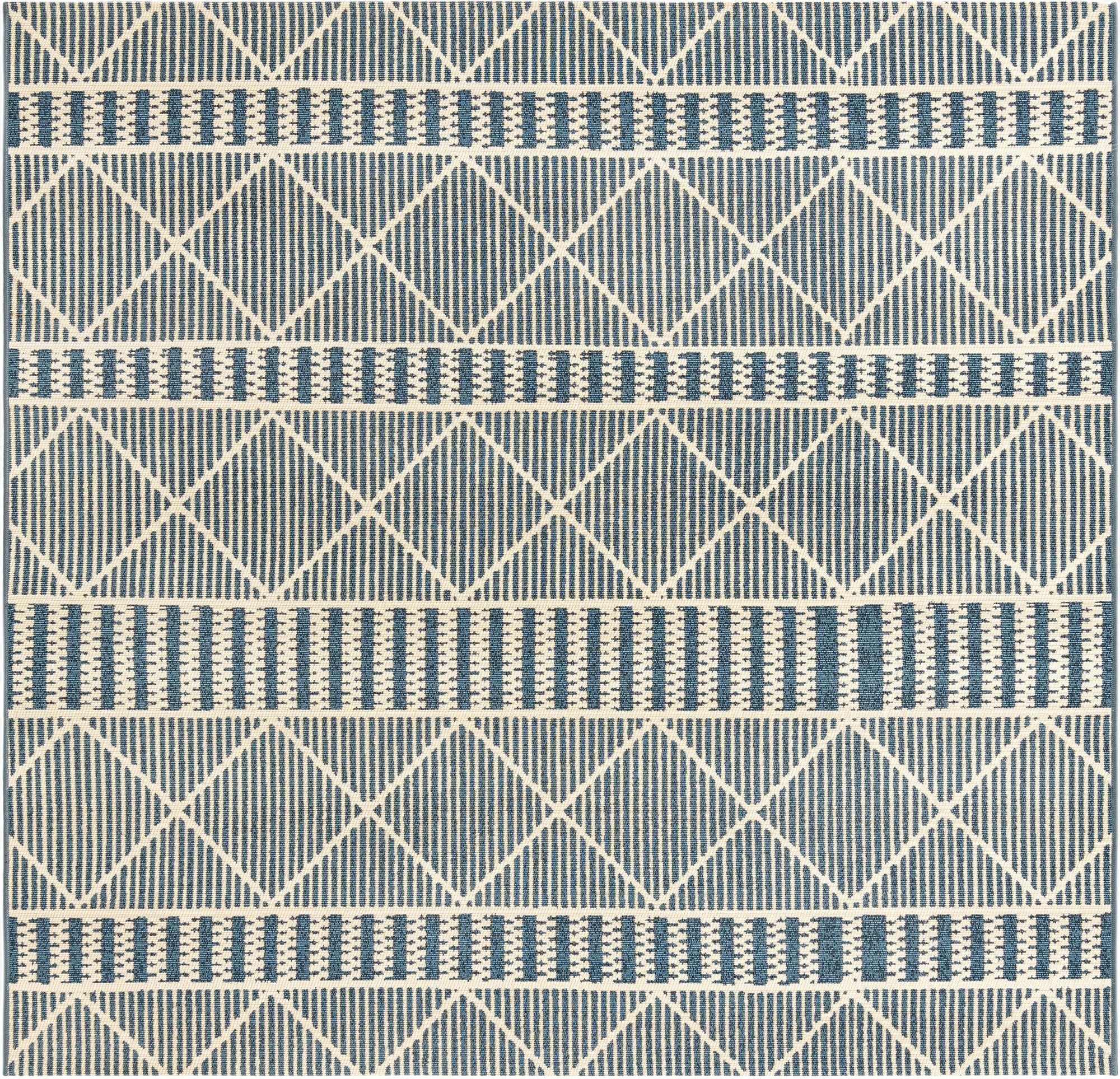  6' x 6'  Washable Lattice Indoor / Outdoor Square Rug