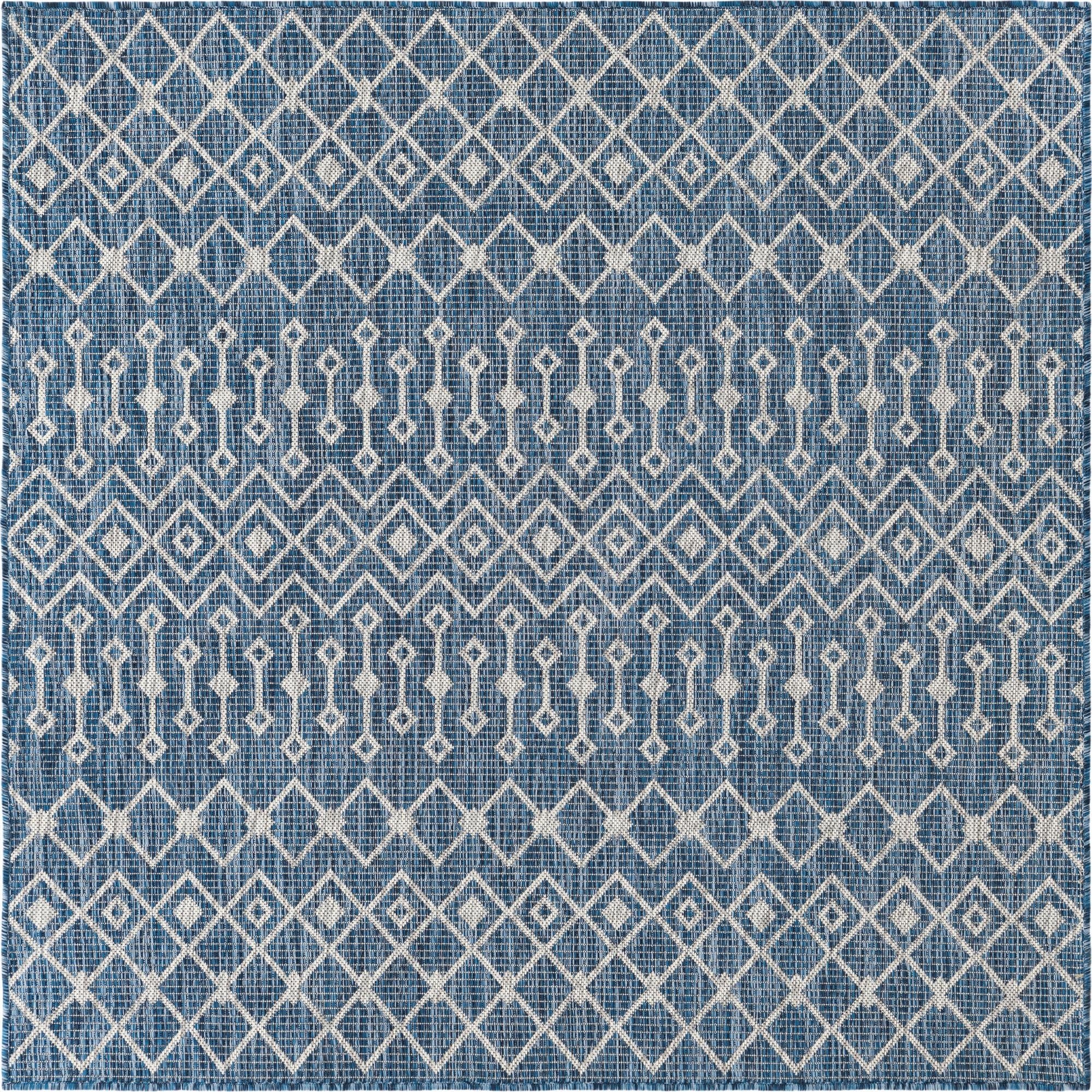  5' 3 x 5' 3  Washable Lattice Indoor / Outdoor Square Rug