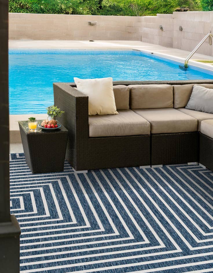 Detail image of  13' x 13'  Washable Modern Indoor / Outdoor Square Rug